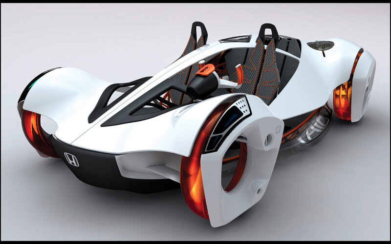 White Futuristic Concept Car — 3d Render