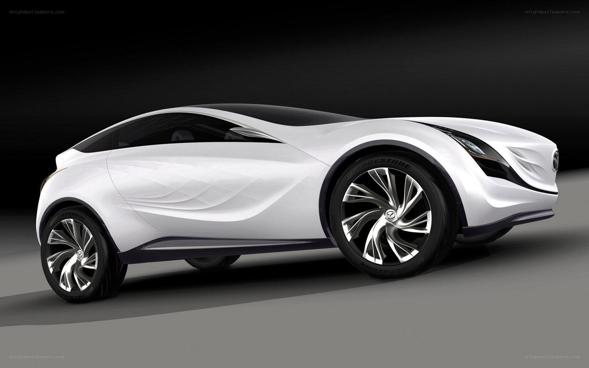 white futuristic concept car