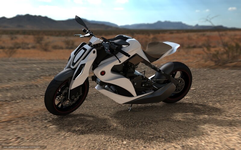 White Futuristic Motorcycle — Arid