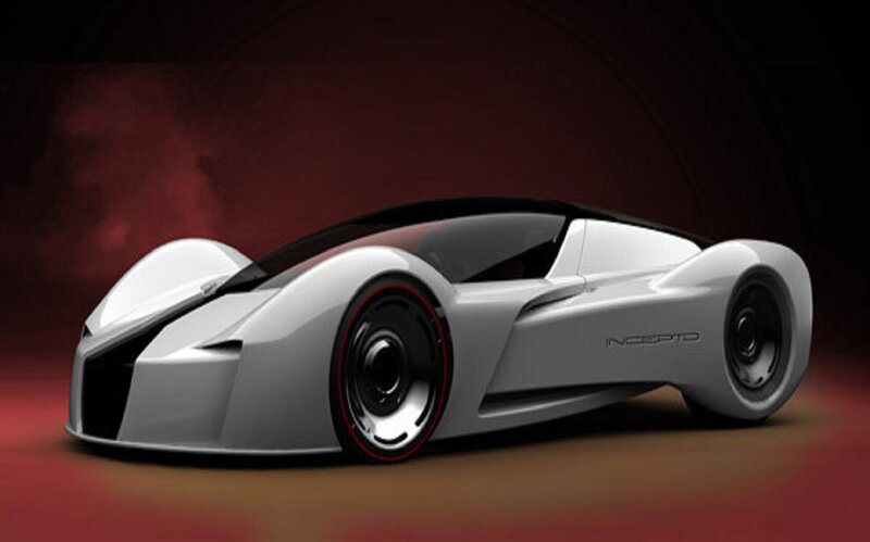 White Futuristic Race Car