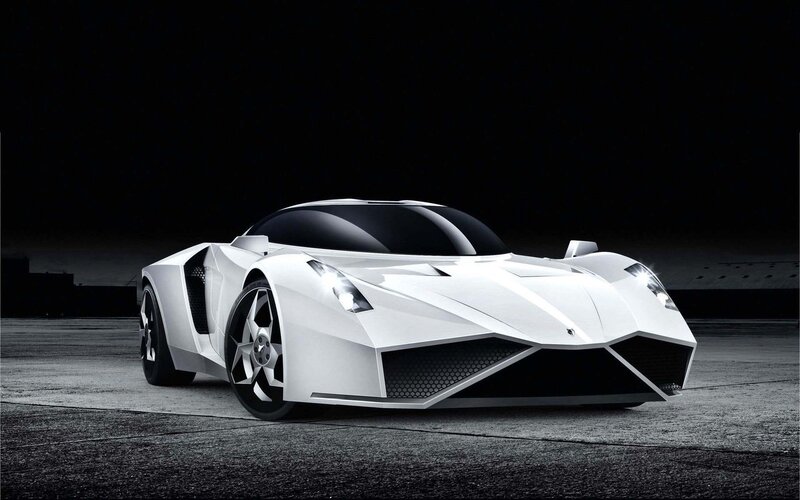 white futuristic sports car