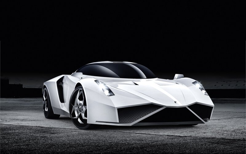 white futuristic sports car