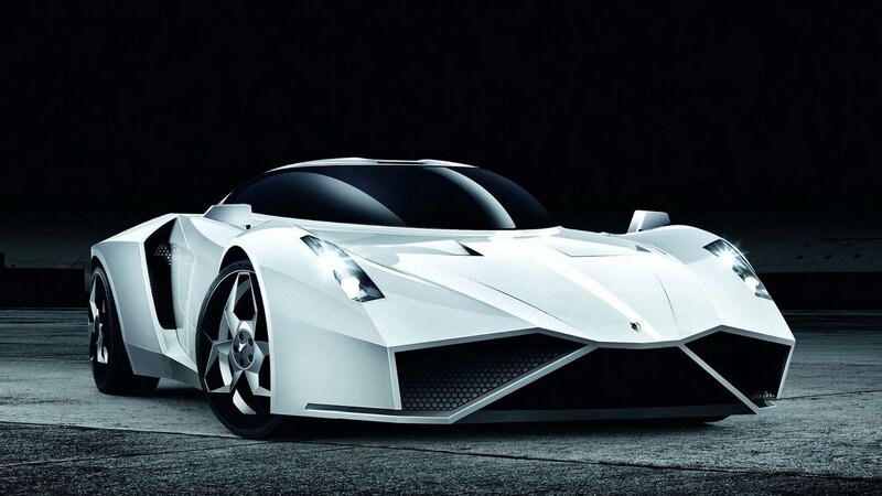 white futuristic sports car