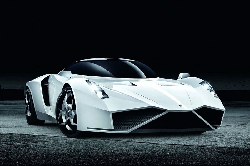 white futuristic sports car