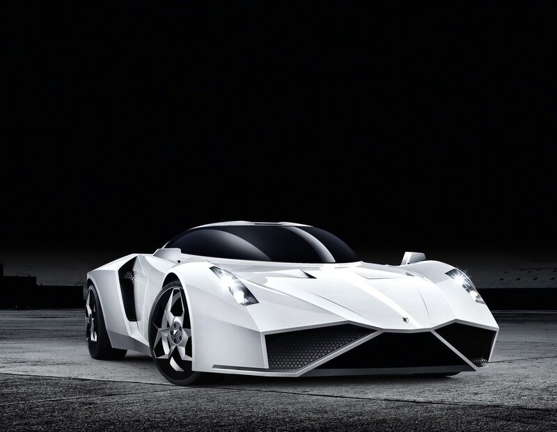 white futuristic sports car