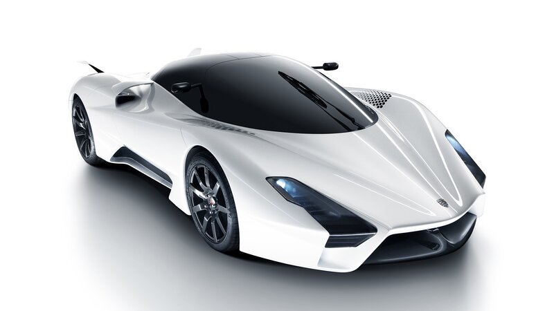 white futuristic sports car