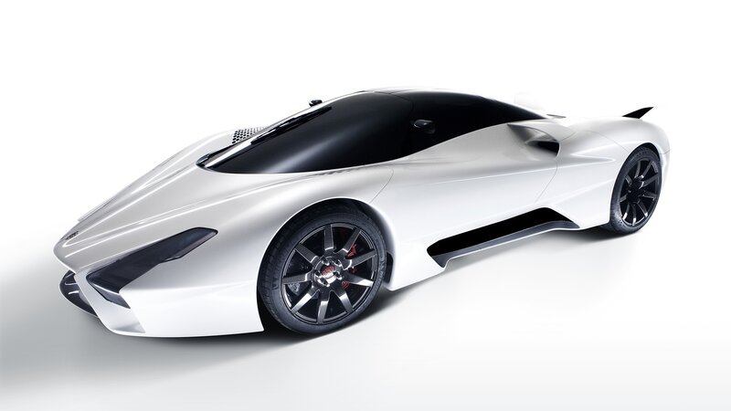 white futuristic sports car