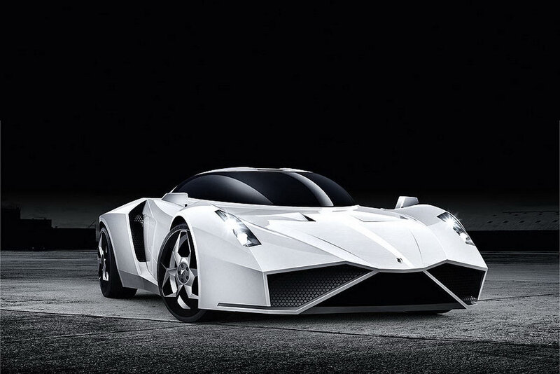 white futuristic sports car