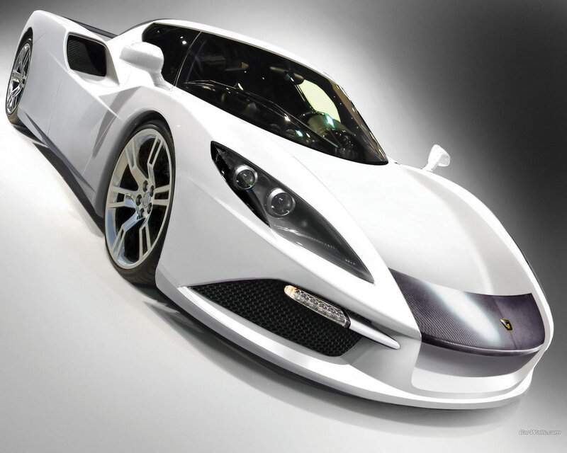 white futuristic sports car