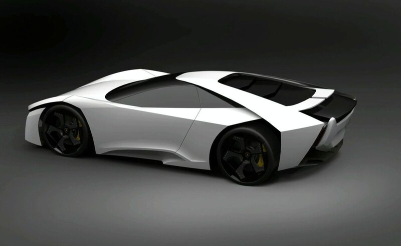 white futuristic sports car