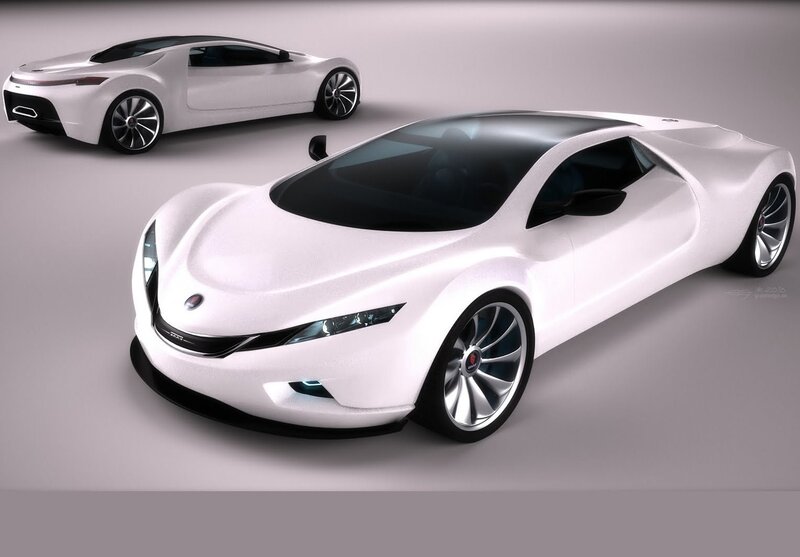 white futuristic sports car