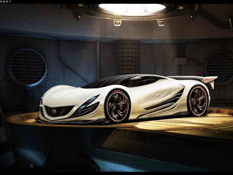 White futuristic sports car