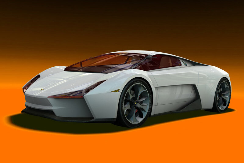 white futuristic sports car