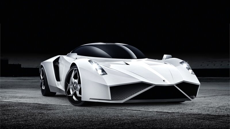 white futuristic sports car