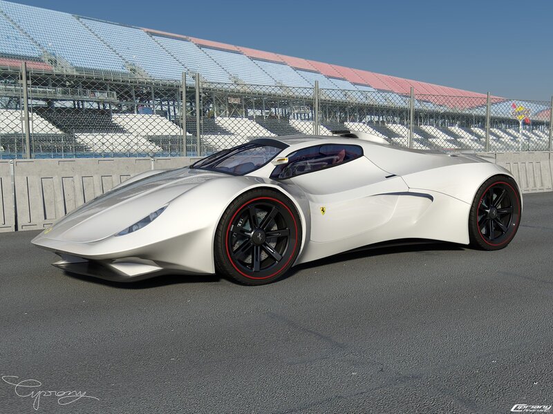 White futuristic sports car