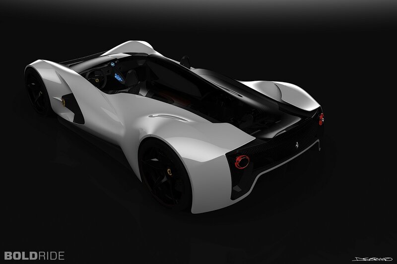 White Futuristic Sports Car — Dramatic, 3d Render, Steering Wheel