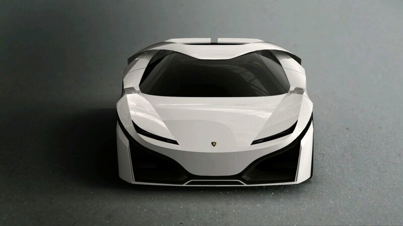 White Futuristic Sports Car — Dramatic, 3d Render, Windshield