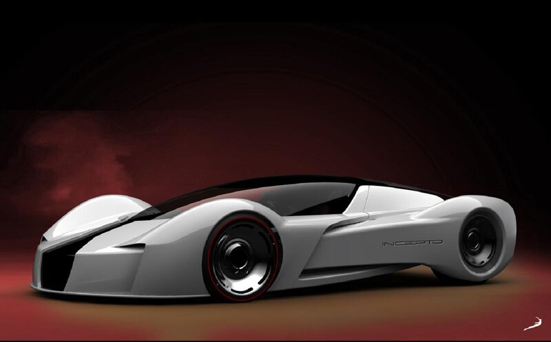 White Futuristic Sports Car — Dramatic, Digital Art