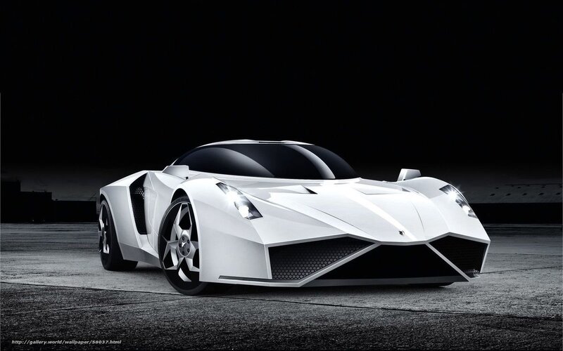 white futuristic sports car