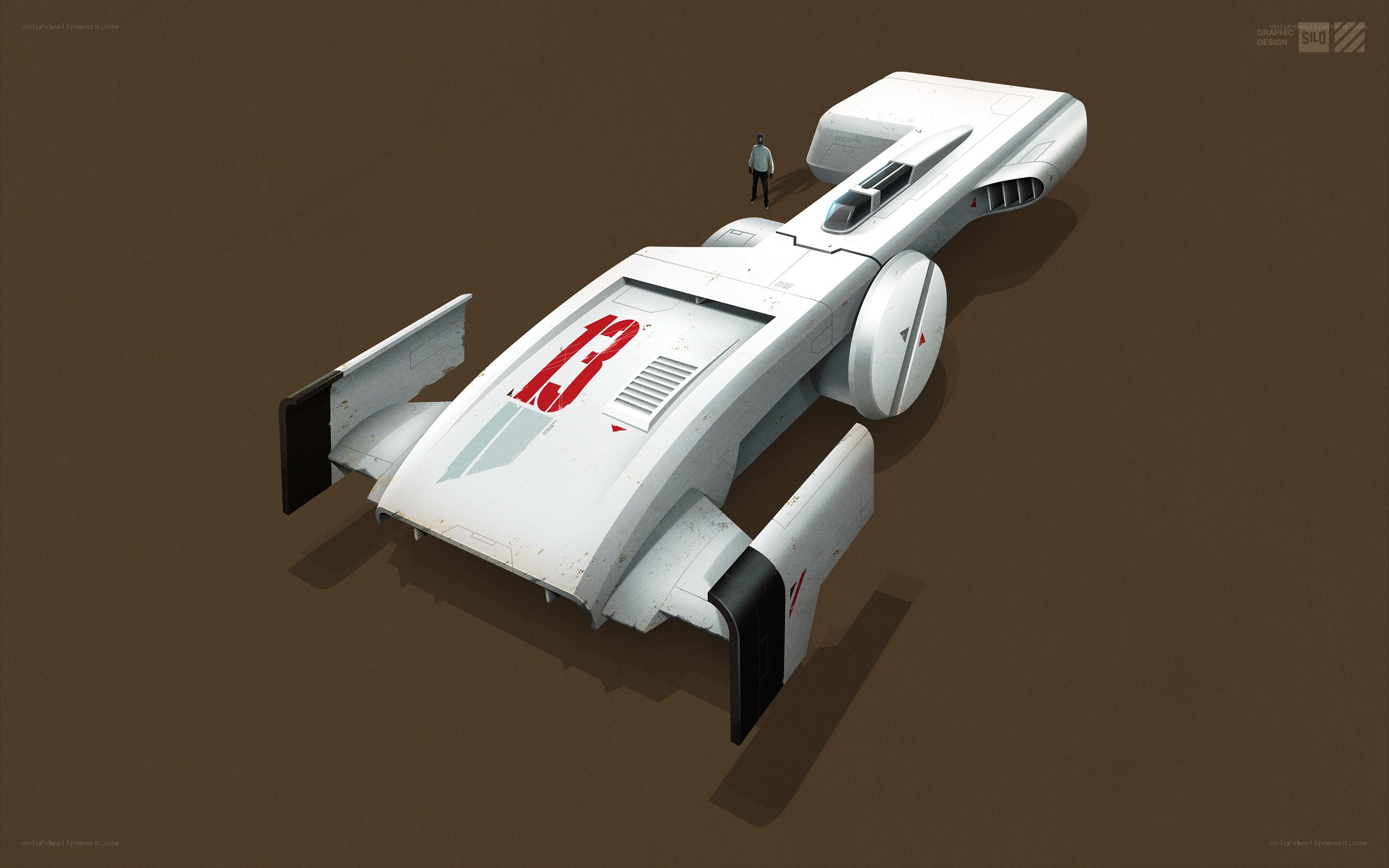 White futuristic vehicle concept