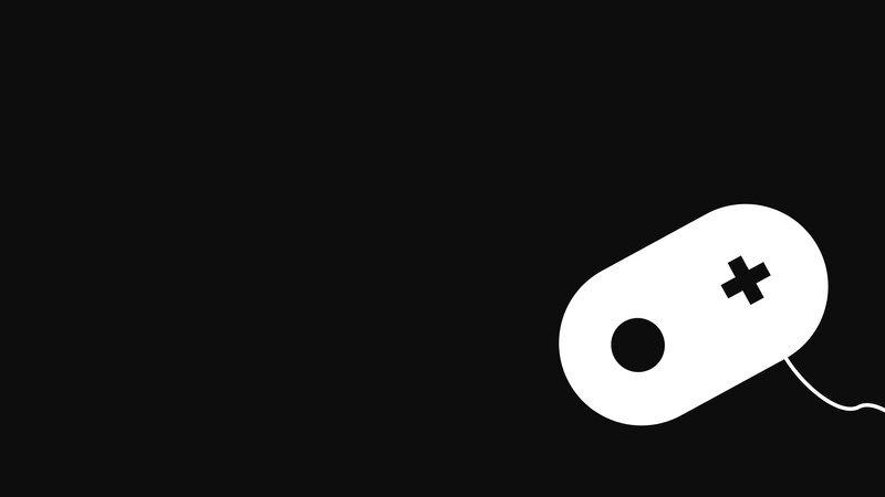 White Game Controller — Black, Minimalist