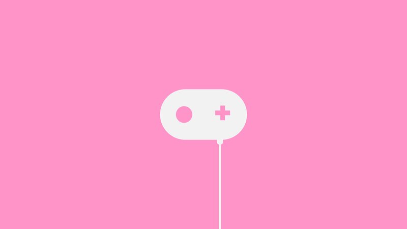 White Game Controller — Pink