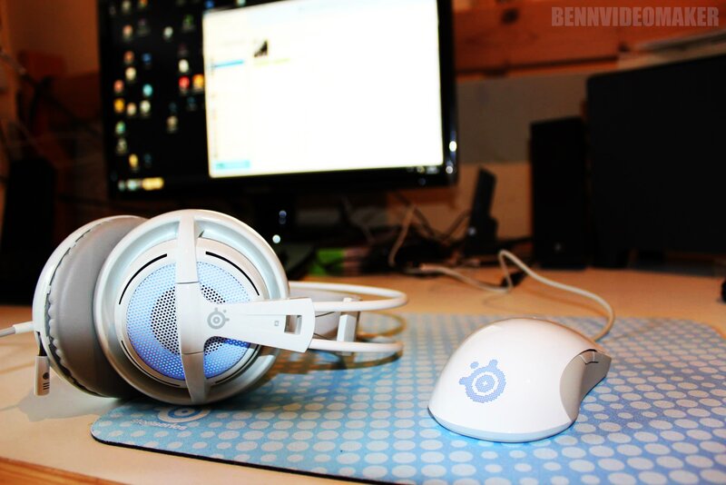 White Gaming Headset and Mouse