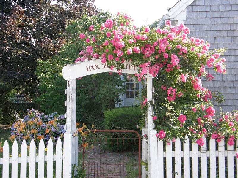 White Garden Arch with Roses