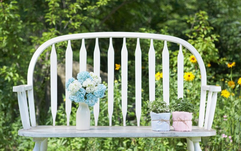 White Garden Bench — Serene