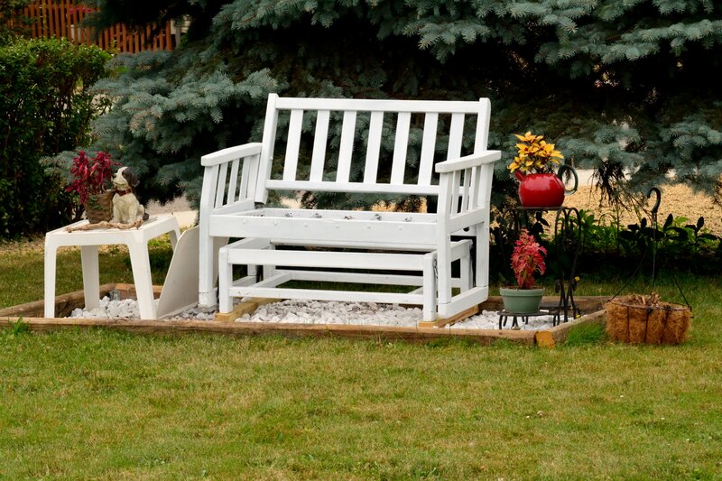 White Garden Bench