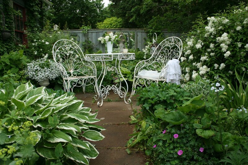 White Garden Furniture — Green, Serene, Afternoon