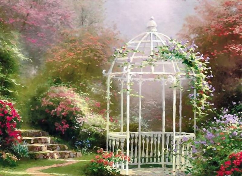 White Garden Gazebo — Green