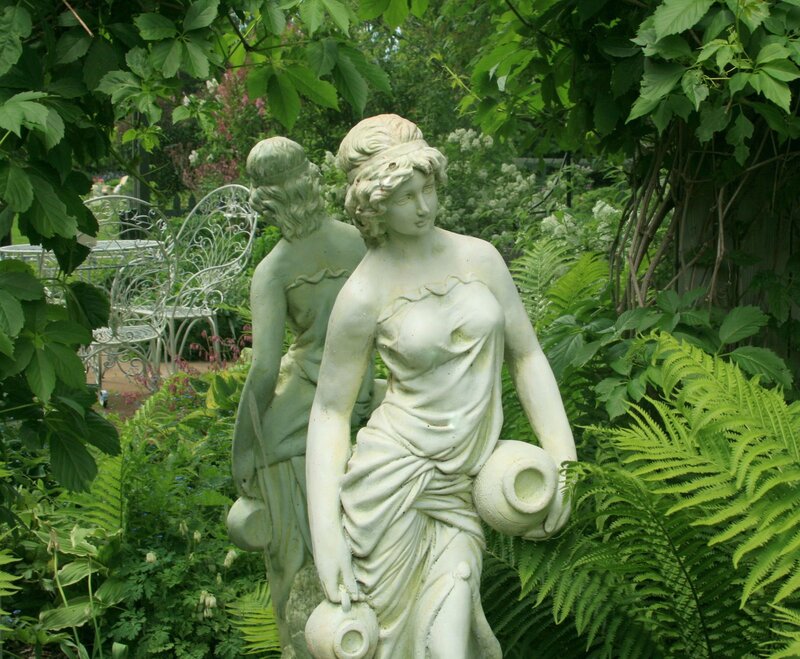 White Garden Statues
