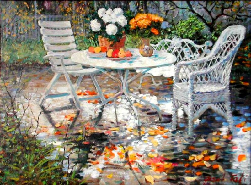 White Garden Table and Chairs