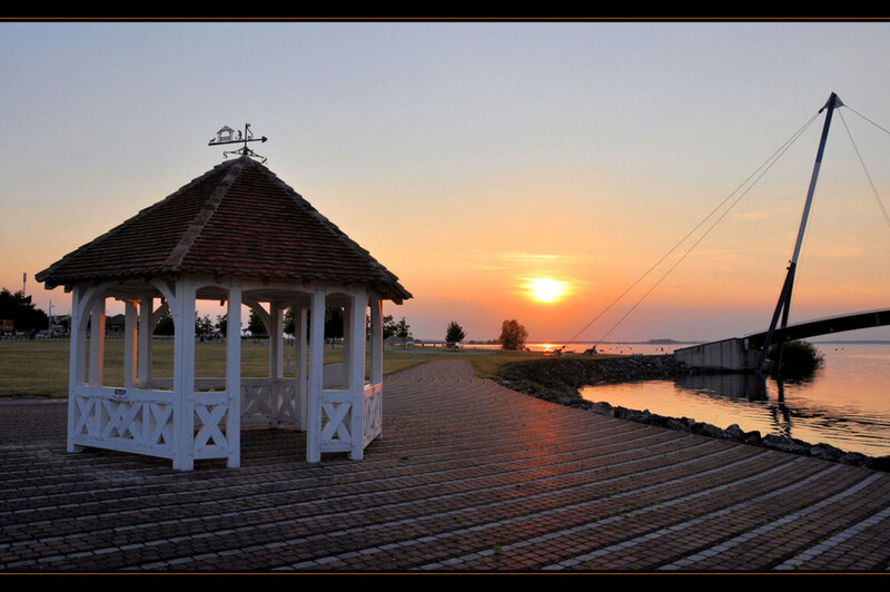 White Gazebo at Sunset