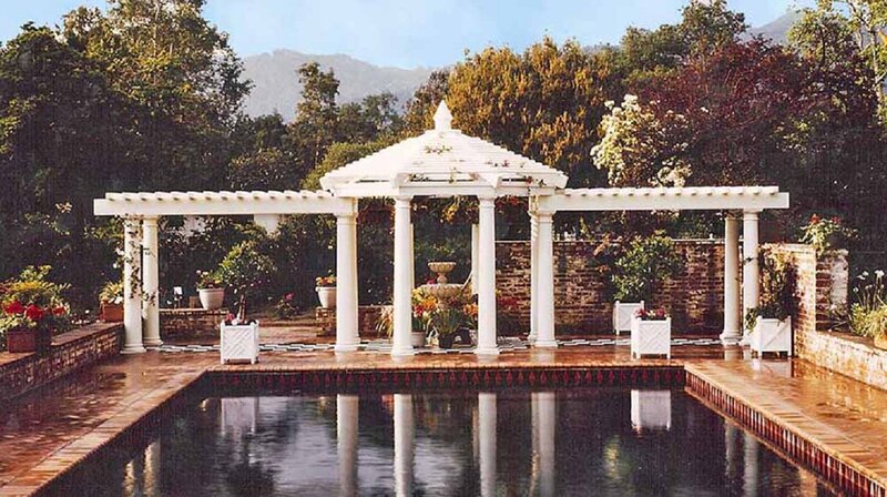 White Gazebo by Pool