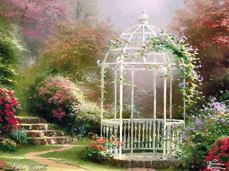White Gazebo in Garden