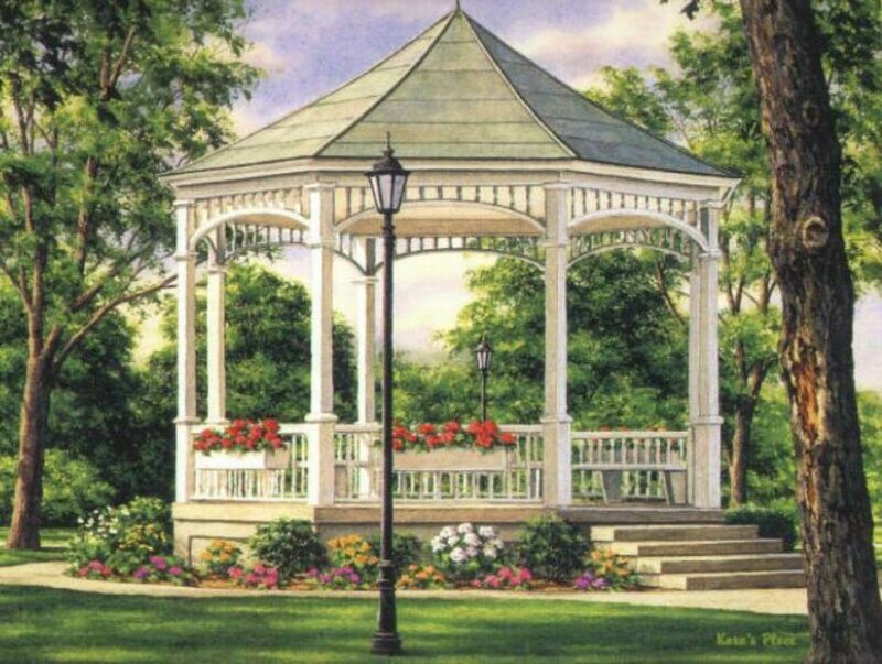 White Gazebo in Park