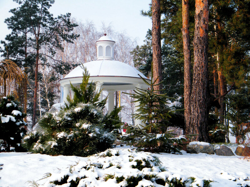 White Gazebo in Snow