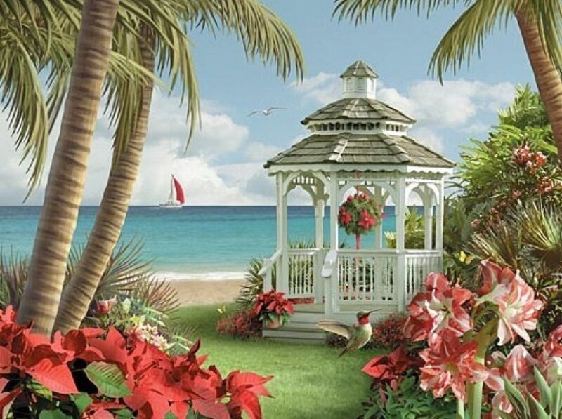 White Gazebo on Beach