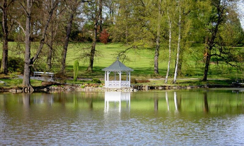 White Gazebo on Pond