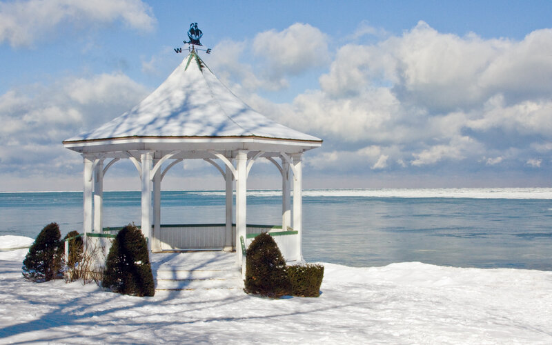 White Gazebo on Snow