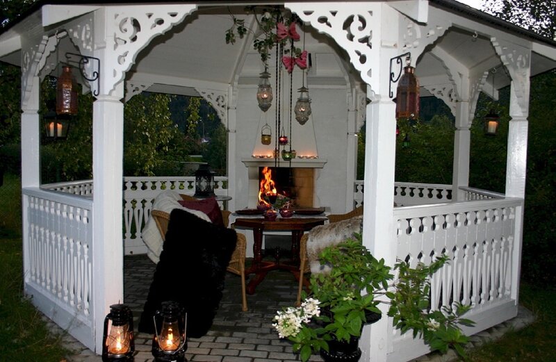 White Gazebo with Fireplace