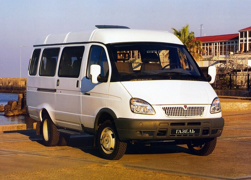 White GAZELLE van at harbor