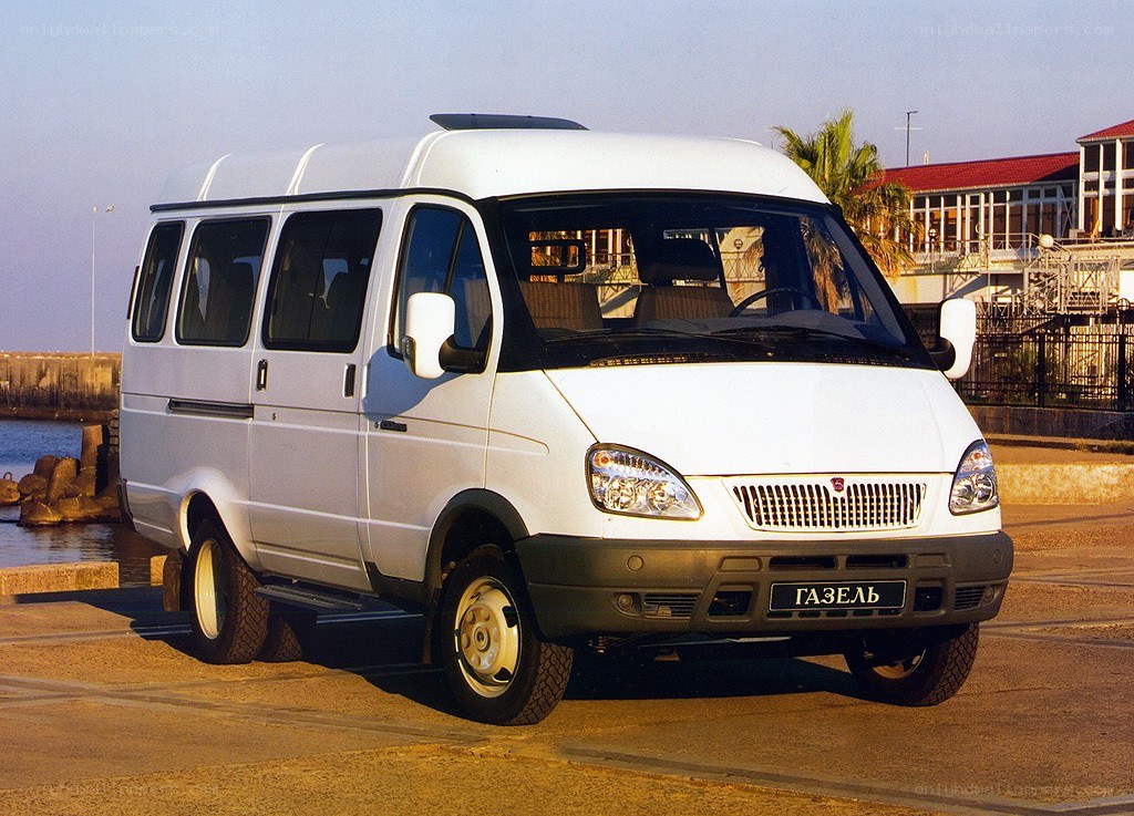 White GAZELLE van at harbor