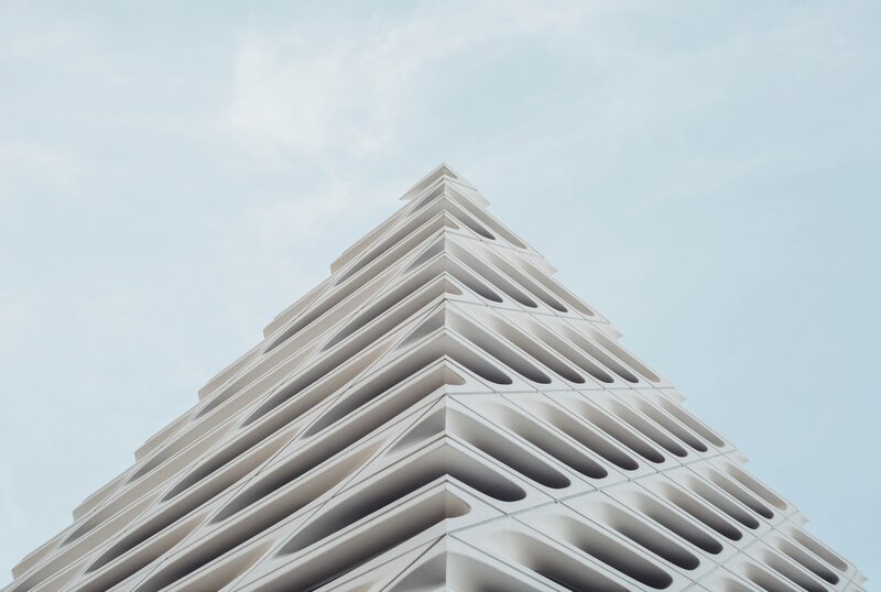 White Geometric Building