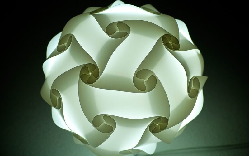 white geometric lampshade