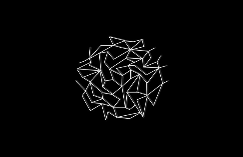White Geometric Lines — Black, Minimalist