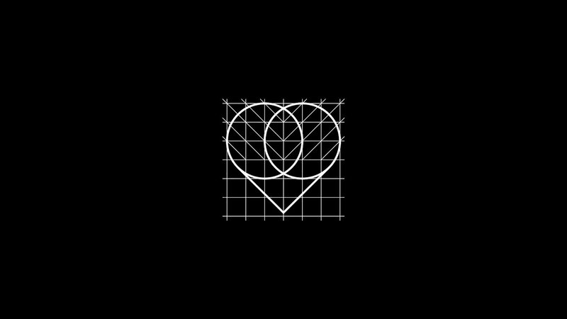 White Geometric Logo — Black, Minimalist, Vector Art
