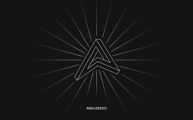 White Geometric Logo — Black